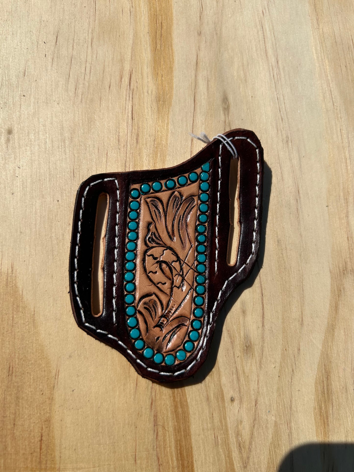 Turquoise tooling small knife sheath