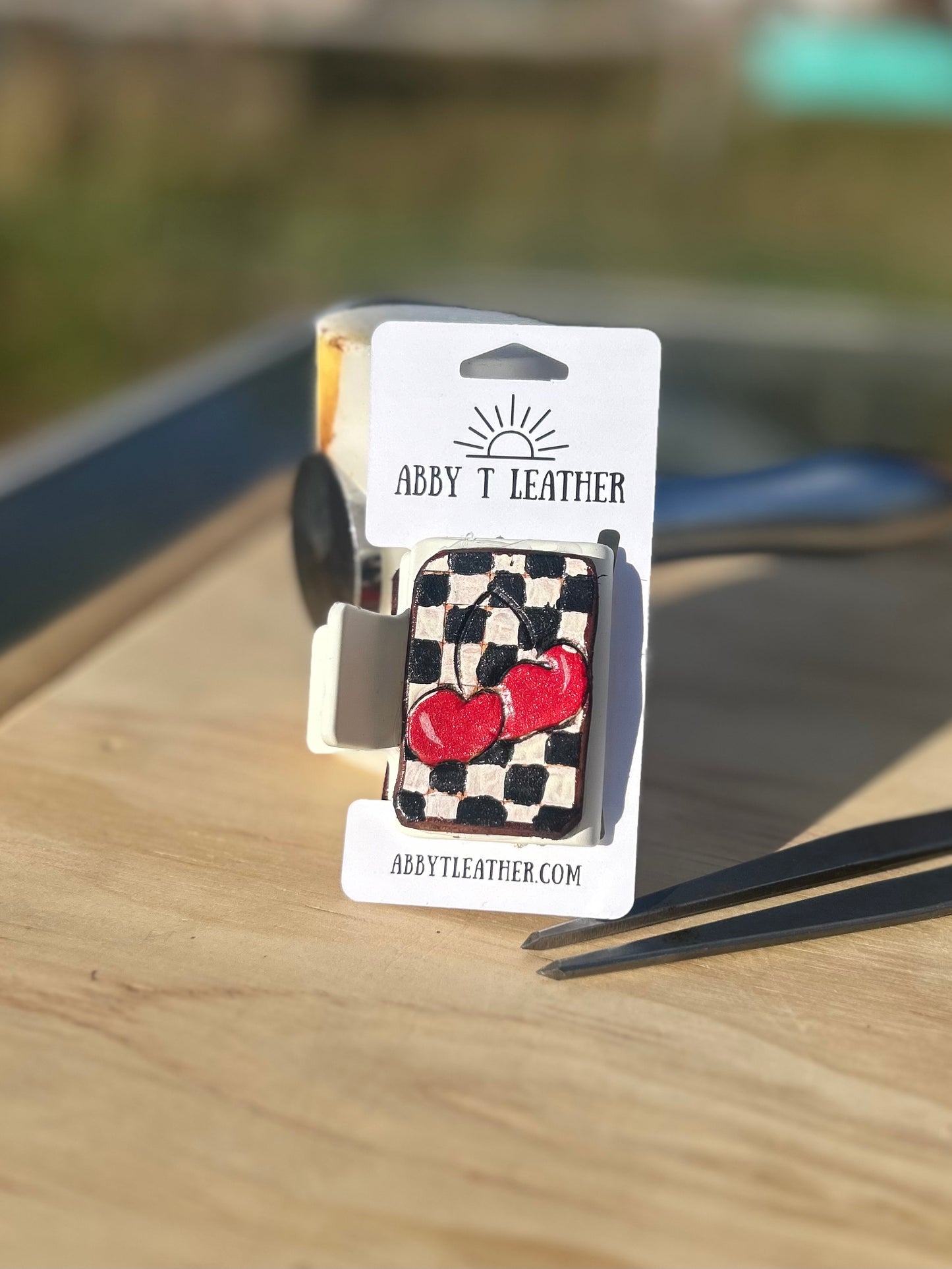 Mini Checkered Cherries Hairclip