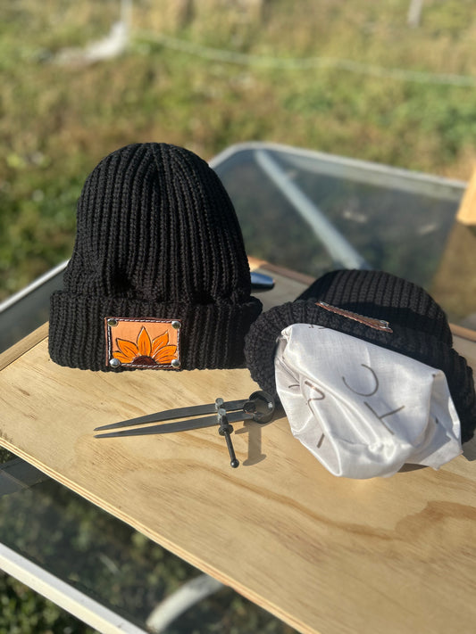 Black Beanie with Brand lining