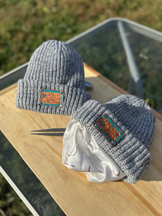 Grey Beanie with Brands Lining