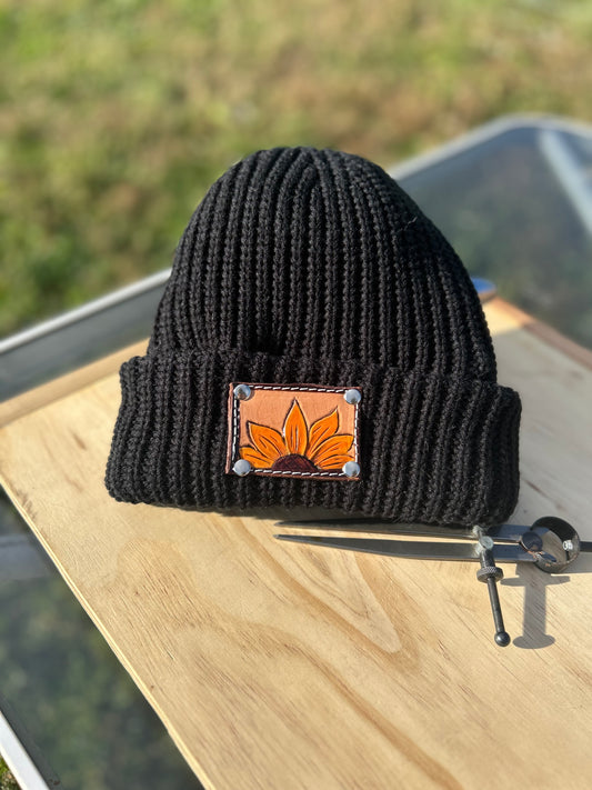 Black Beanie with Brands lining
