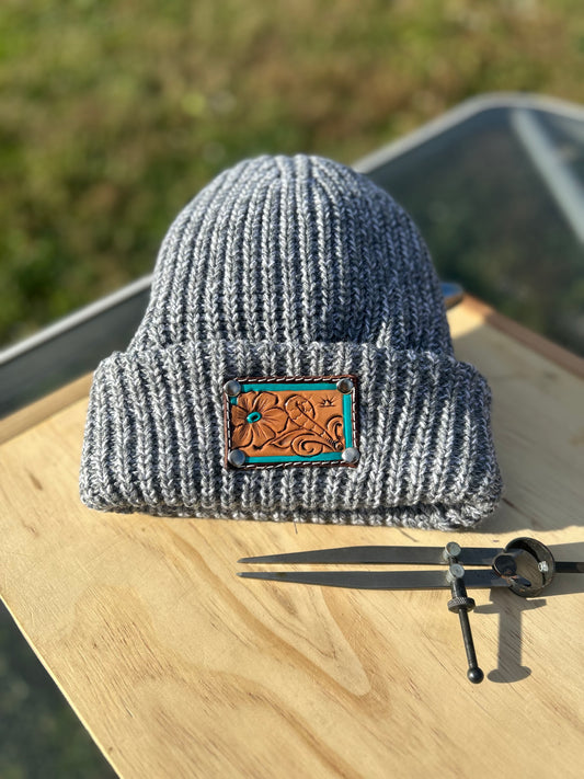 Grey Beanie with Brands Lining