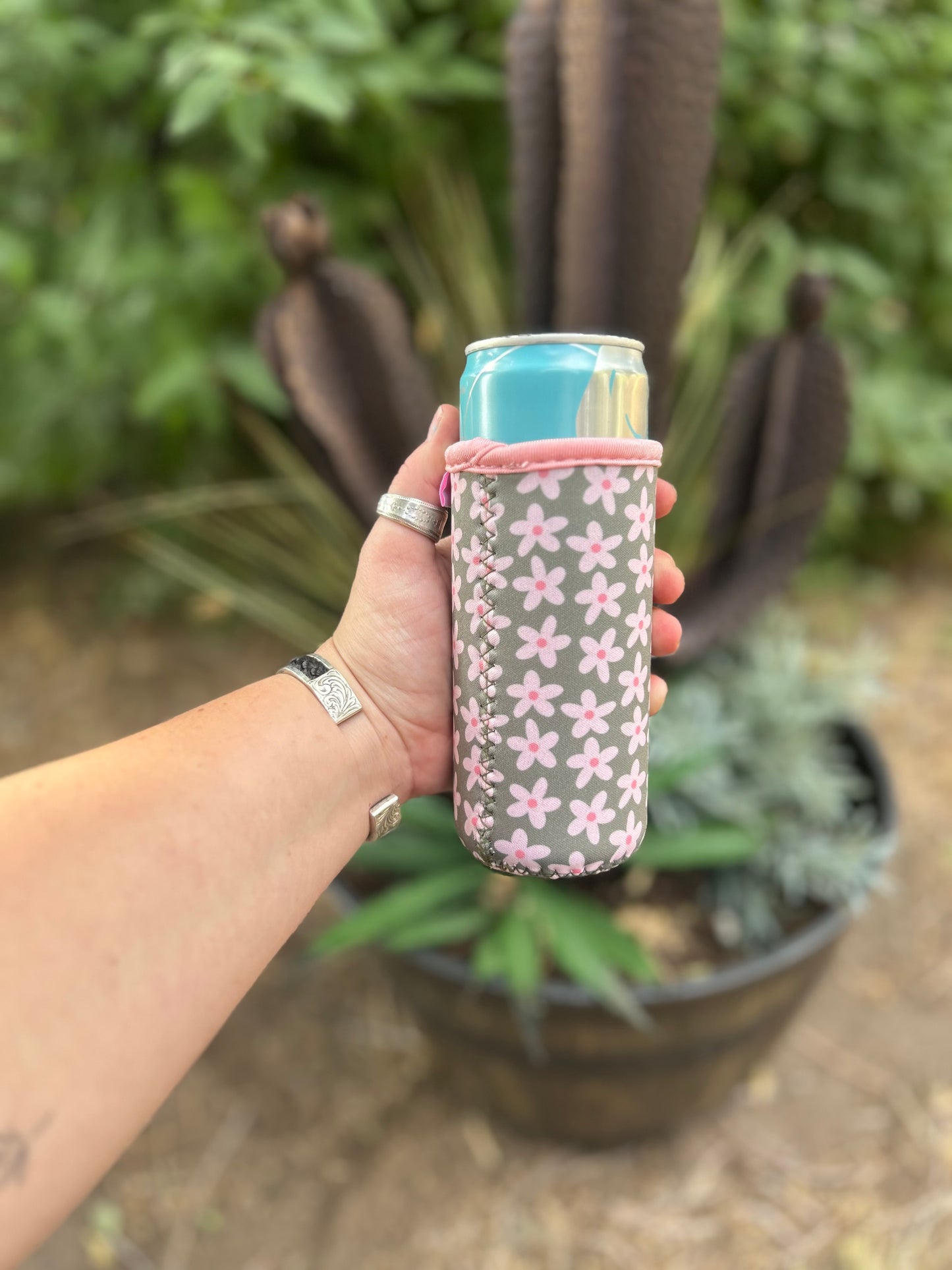 SLIM Green Floral Cup Sleeve