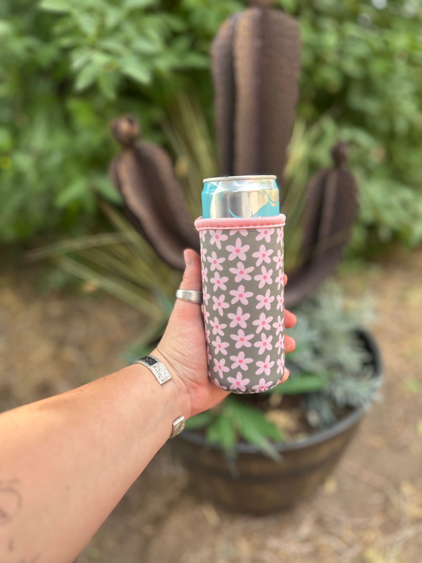 SLIM Green Floral Cup Sleeve