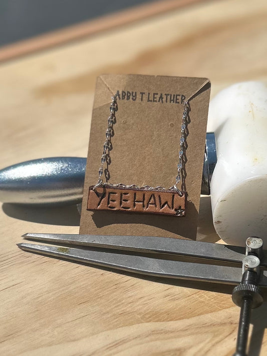 YEEHAW Leather Bar Necklace