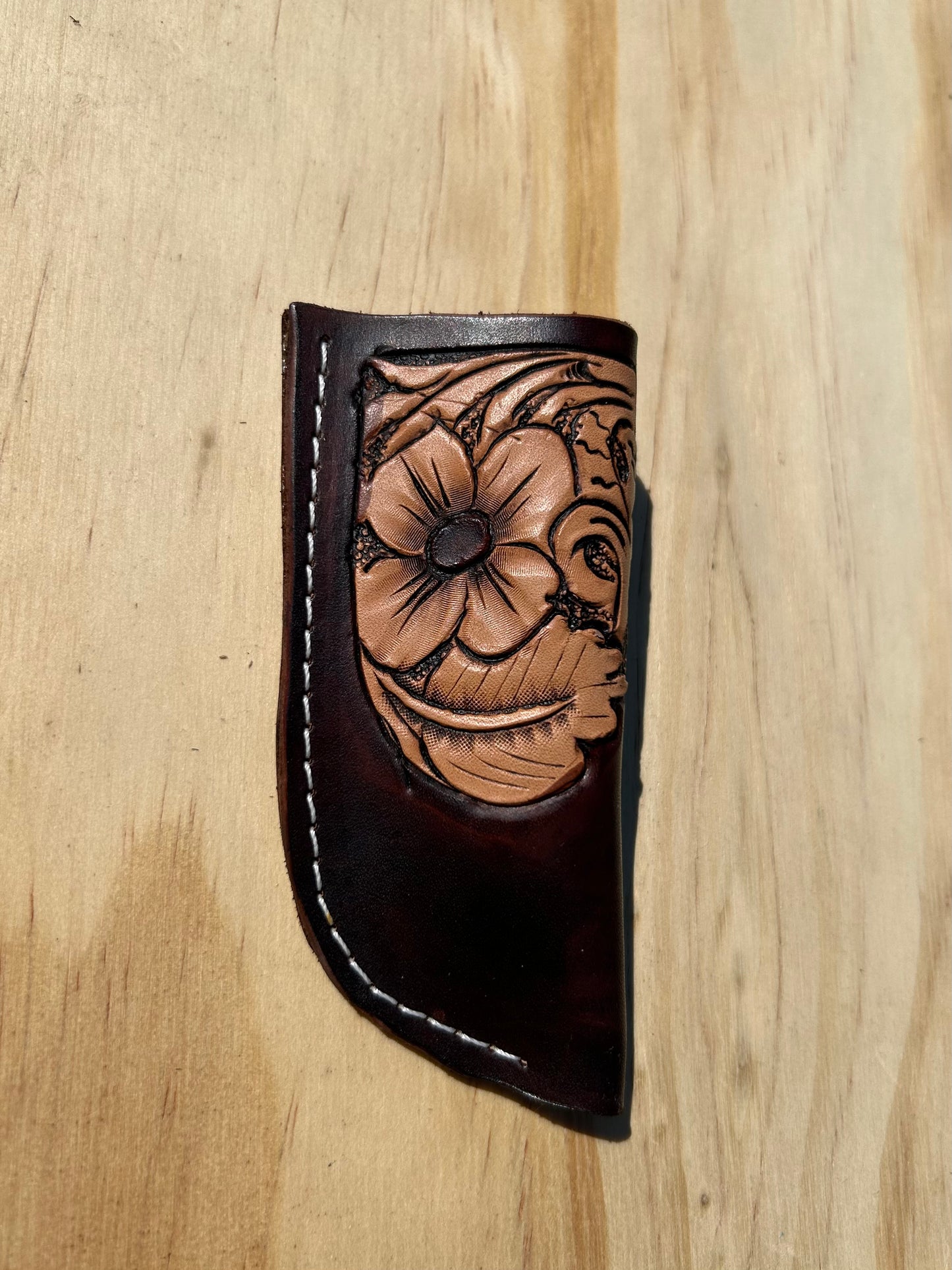 Dyed floral fold-over knife