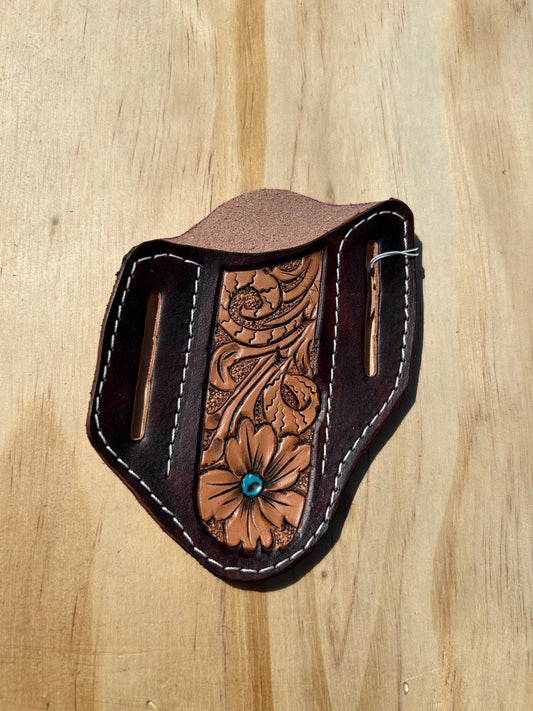Turquoise floral large pancake sheath